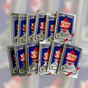 Looney Tunes Comic Ball Cards. 12 factory-sealed packs. Vintage 1990